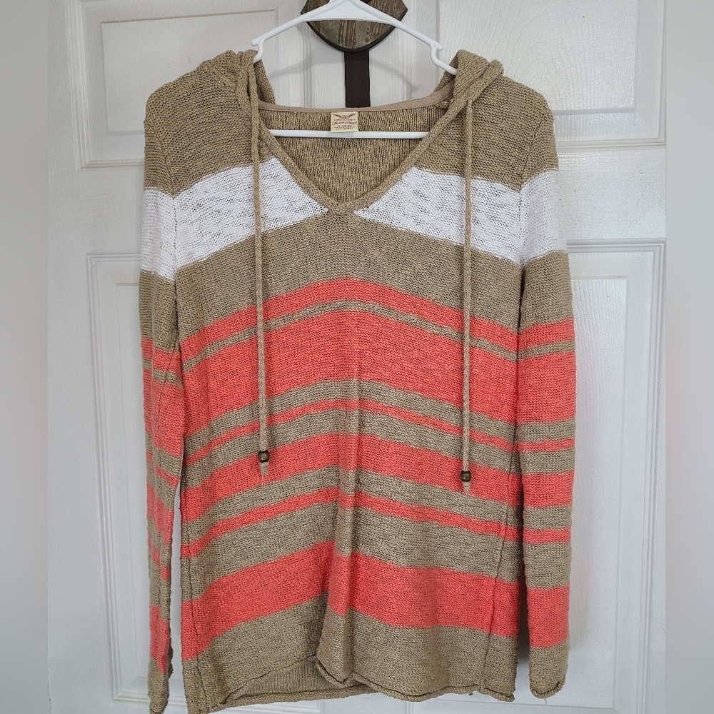 (2039) Faded Glory Woman's Lite Weight Pullover Sweater, Size: Large, Brown
